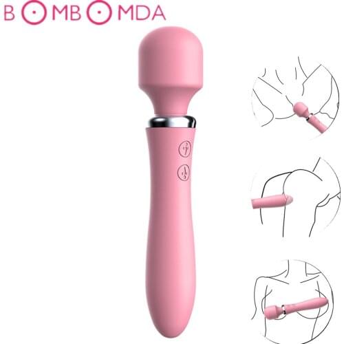 Powerful G-spot Clitoris Stimulator Dildo Vibrator 10 frequency double head vibration 360 ° rotation head 40mm Sex toy for woman