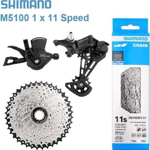 Shimano Deore M5100 1x11 Speed MTB Derailleurs Kit 11V Shimano HG601 Chain 11S Flywheel 42T 46T 50T 52T Cassette 11V Groupset