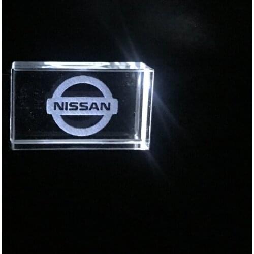 Nissan crystal + metal USB flash drive pendrive 4GB 8GB 16GB 32GB 64GB 128GB External Storage memory Drive ustom DIY 3D Logo