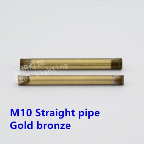 Gold bronze straight iron pipe plating M10 outer teeth Suitable for Crystal Light Chandelier Lighting Accessories DIY