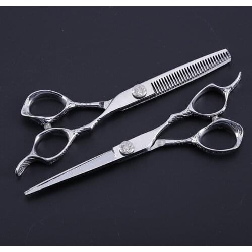 New professional Japan 440c alloy 6'' hair scissors set makeup scissor thinning hot barber cutting shears hairdressing scissors