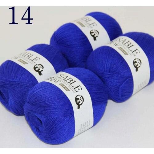 Sale Super Soft 4X50g Pure Sable Cashmere Wrap Shawls Hand Knit Wool Crochet 243-14 Royal Blue