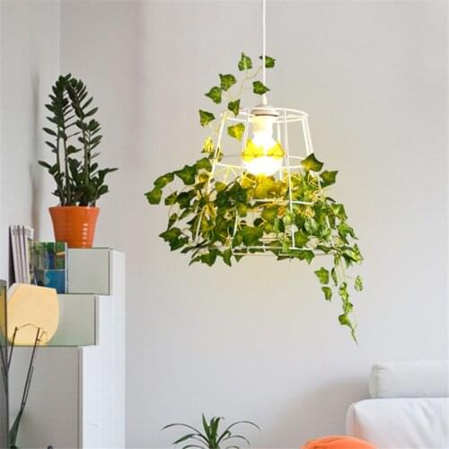 Nordic Birdcage Plant Iron Pendant Lights Modern Dining Room Living Room Restaurant Bar Balcony Lamps Hanging Light LED Fixtures