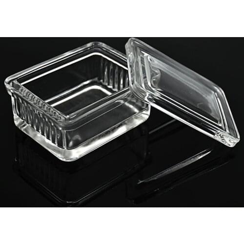 Staining Cells Glass Dyeing Tank Rectangle Staining Tank For Up To 10 Microscope Slides (Approx. 76*26mm) Thick Walls With Cover