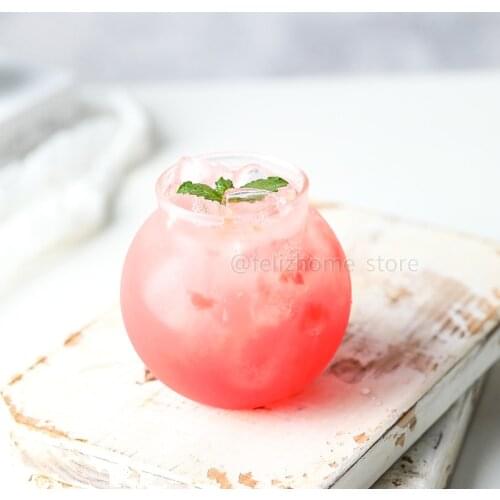 Handmade Heat-resistant glass cup Drinkware Creative spherical glass web celebrity drink cup ice coffee cup cold drink cup milk