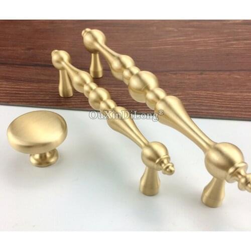 Top Designed 10PCS European Solid Brass Furniture Handles Drawer Pulls Cupboard Wardrobe Kitchen TV Cabinet Pulls Handles&Knobs