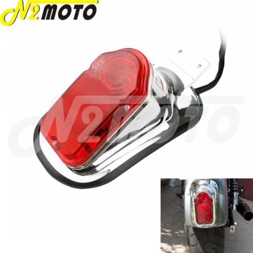 Chrome 12V Motorcycle Rear Brake Stop Taillight Turn Signal For Harley Softail Chopper Bobber Cafe Racer Quad ATV Custom Touring