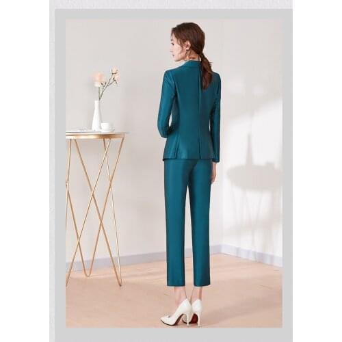 Work Pant Suits 2 Piece Set for Women Blazer Business Suit Set Jacket & Trouser Office Lady Suit Feminino 2020 Plus SIze LX2617