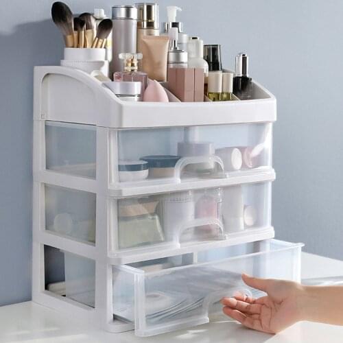 1Pcs Storage Case Multifunction Desktop Durable Plastic Sundry Makeup Cosmetics Drawer Container Organizer for Bathroom Bedroom