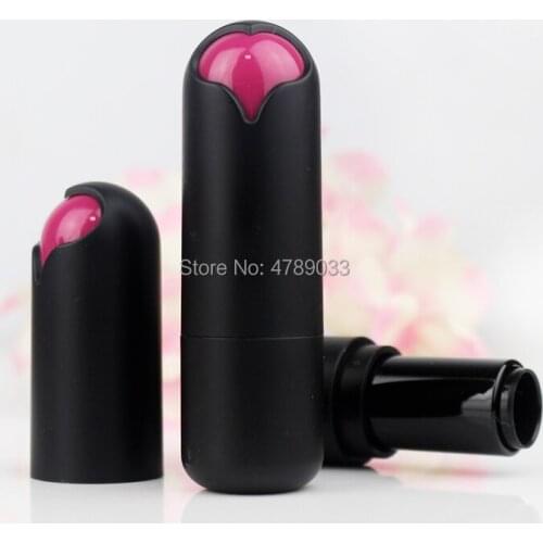 10/30pcs 12.1mm Black Lipstick Tube Classic Heart Shape Handmade Cosmetic Lip Rouge Packing Container Empty Lip Balm Container