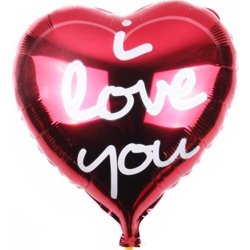 10 Heart Shaped 18" I Love You Foil Balloons Christmas Wedding Valentines Day Helium Balloon Happy Brithday Party Decoration