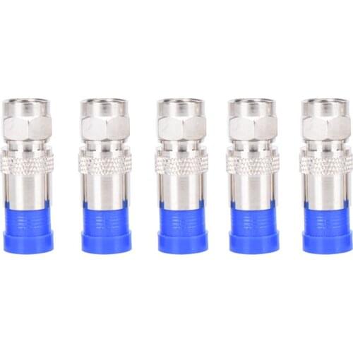 10pcs Waterproof RG6 Compression Connectors Connection F Compression Connector Coax Cable Coaxial Compression Tool