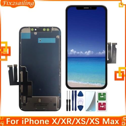 100%Tested For iPhone X XR XS XS Max Super Incell AMOLED LCD Display Screen 3D Touch Screen Tested Good Repair Parts For Iphone