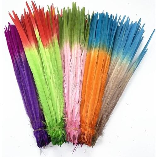 100Pcs/Lot Two Colors Ringneck Pheasant Tail Feathers for Crafts 40-45cm/16-18" DIY Pheasant Feather Decor Plumas Carnaval