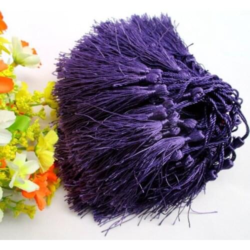 100pcs/lot about 12.5cm Deep purple color polyester Charm tassel for home decore curtain fitting bookmark curtains 202