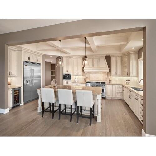 2017 cheap priced solid wood kitchen cabinets customized made traditional kitchen furniture S1606107