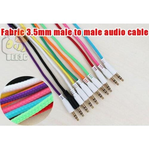 3.5mm Braided Woven Male to Male MM Audio AUX Cable Stereo Auxiliary Cord For Iphone 4 Car for iphone 5 5s For Phone MP3 1000ps