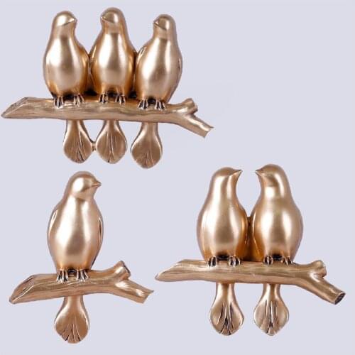 3'Lü Bird Figure Wall Hanging Figurine Resin Statue Home Decoration Accessories Crafts Home Office Cafe Business Table Decorations Paintings
