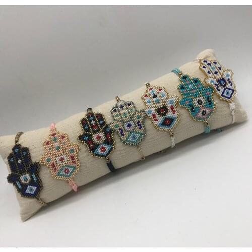 BLUESTAR Turkish Eye Bracelet MIYUKI Bracelet Fashion Fatima Hand Hamsa Handmade Pulseras Mujer Gift