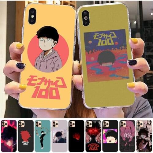 TOPLBPCS Mob psycho 100 Shigeo Kageyama anime Phone Case for iPhone 8 7 6 6S Plus X 5S SE 2020 XR 11 12mini pro XS MAX