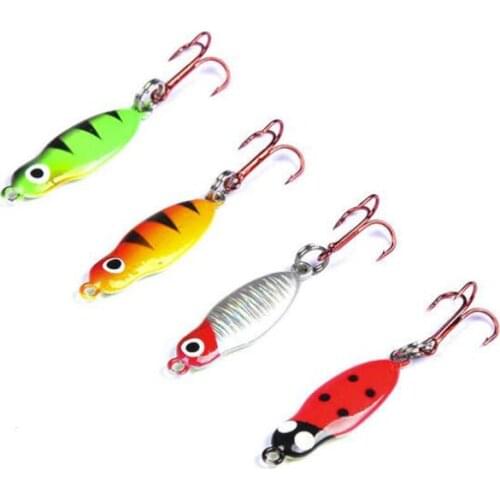 DYGYGYFZ 4pcs/set Fishing Spoons Metal Lure Leurre Hard Baits with Treble Hooks Swivels Fishing Spoon Bait Bass Fishing Tackle