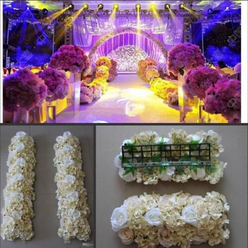 Simulation Wedding Rose Hydrangea Arrangement Flower Square Decorative Wedding Background Decorative10pcs/ lot