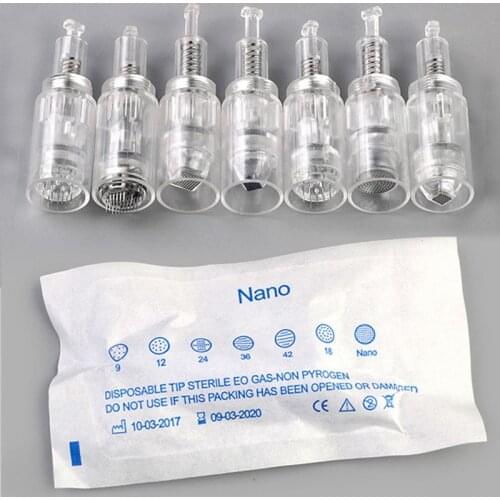 10/20/50/100pcs Bayonet Screw Cartridge Needle Dr Pen Nano Microneedles 9/12/36/42 Pin Nano Round Tattoo Needle MTS Mesotherapy