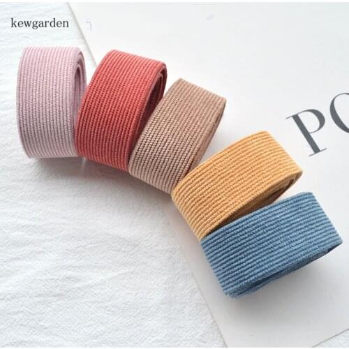 Kewgarden DIY Brooch Bow-tie Accessories Satin Ribbon Corduroy Stripe Cloth Ribbons 25mm 1" Handmade Tape Riband Webbing 4 Meter