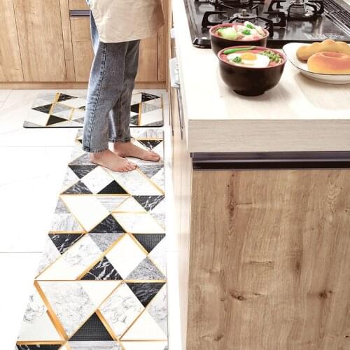 Alfombras Ins Wind Rug Web Celebrity Nordic Thick Strip Kitchen Floor Mat Household PVC Waterproof Non-Slip Foot Scrub Carpet