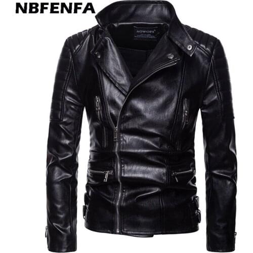 Men PU Jackets Faux Leather Coat Biker Male Outwears Outdoor Sport Casual Men Clothing Zipper 5XL Men Jacket Windbreaker LX143
