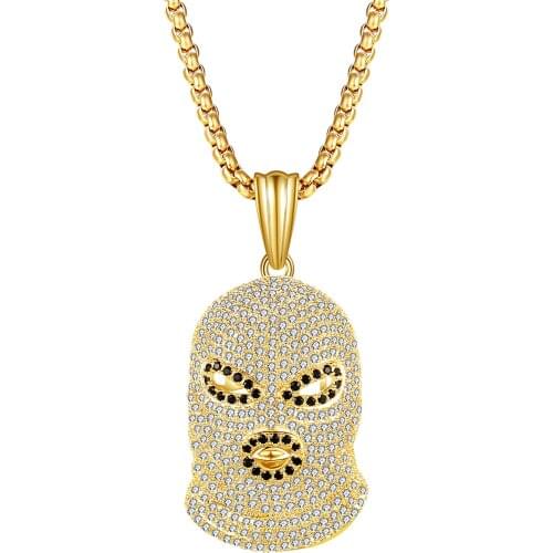 2020 Hot New Hip Hop Style Pendant Necklace Copper Zircon Jewelry Gold Color Terrorist Pendant Hip Hop Wind Street Dance Necklac