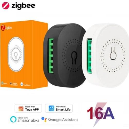 10/16A Zigbee 3.0 Mini Switch For Tuya Smart Life APP 2-way Control Timer Setting Automation Module Work with Alexa Google home