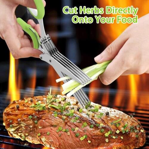 5/3 Layers Basil Rosemary Kitchen Multi-Layers scissor Shredded Chopped Scallion Cutter Herb Laver Spices Kitchen Cook Tool Cut