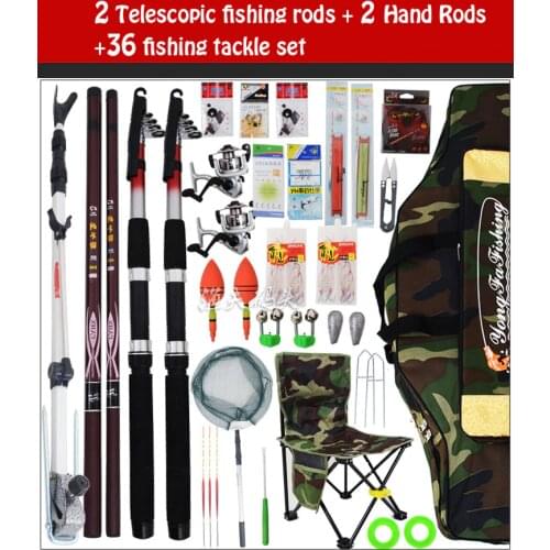 Fishing tackle set fishing rod pole 2.1 4.5 hand pole sun protection umbrella handsomeness sea rods fishing tackle combination