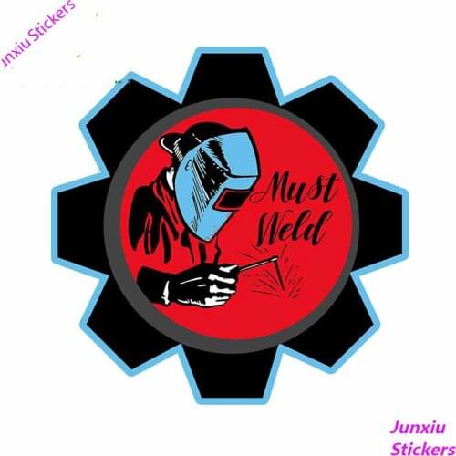 Must Weld Welder Car Stickers Cartoon Decoration Decal Personality Waterproof Sunscreen Scratch-Proof Exterior Decor PVC13x13cm
