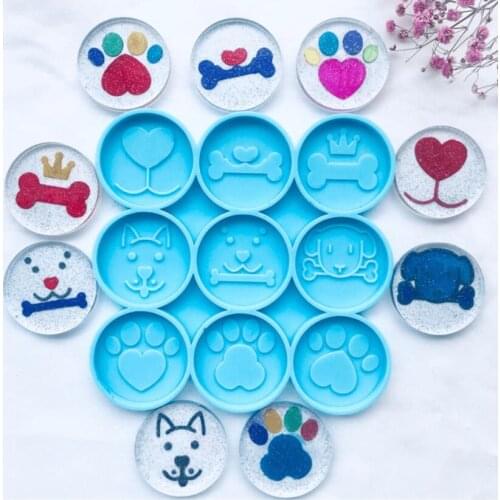 NEW Phone Grip Mold Dog Paw Socket Resin 9 Cavity Irregular Round Mount Holder Stand Epoxy Casting Mould For DIY Crafts