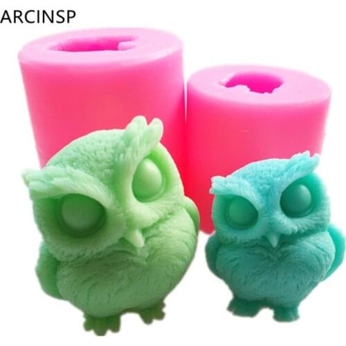 New Cute Owl Silicone Soap Molds 3D DIY Bevel Head Owl Candle Mold for Soap Candle Making DIY Gift for Friends Xmas Home Decor