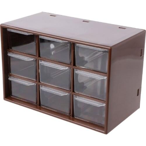 9 Drawer Plastic Storage Cabinet Desktop Makeup Bin Box Jewellery Organizer