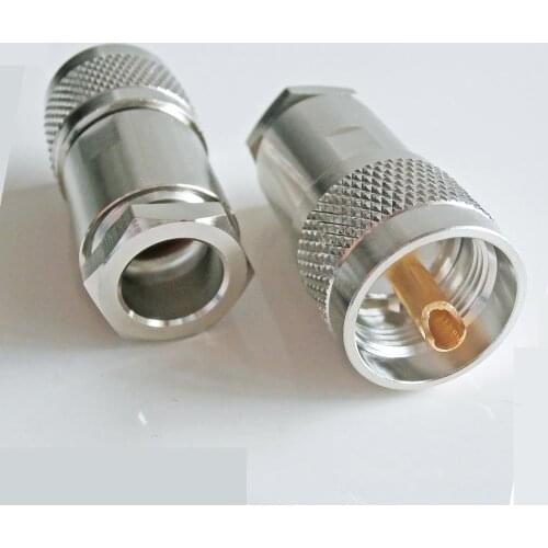 Connector Socket PL259 SO239 SO-239 UHF Male Clamp For RG8 RG165 RG213 LMR400 7D-FB SYV-50-7 Cable Brass RF Coaxial Adapter