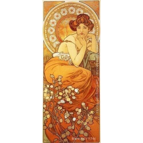 Painting by Alphonse Mucha Topaz. From The Precious Stones Series decorative art handmade High Quality