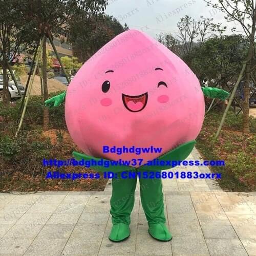Pink Juicy Peach Prunus Persica Fruit Mascot Costume Adult Cartoon Character Fancy High-end Theatrical Performances zx2654