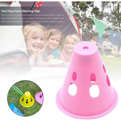 Luminous Night Warning Sign Tent Peg Cover Cap For Camping Tent Stakes Tent Nail Waterproof Warning Cap Decorative Lamp