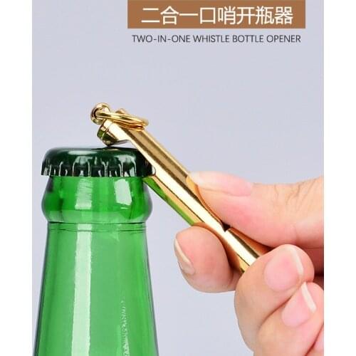 Whistle keychain pendant EDC tool Sports whistle outdoor emergency opening bottles climbers retro brass whistle survival tool ha