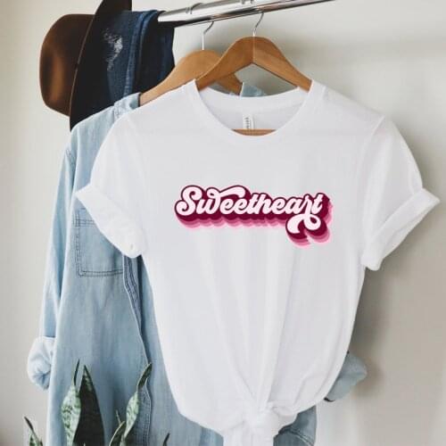 Sweetheart Womens Graphic Tee, Valentines Day Shirt, Love Shirt ,Gift for Her, Valentines Day Gift Girlfriend Summer Harajuku
