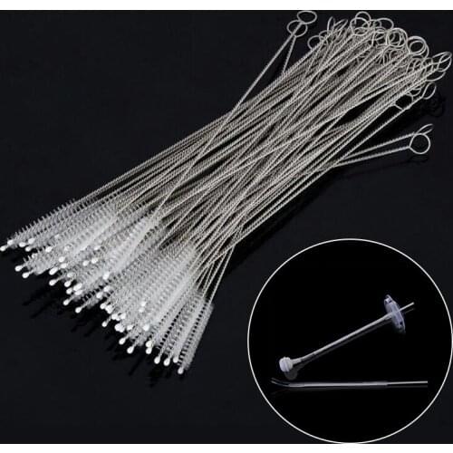 10Pcs/Set Soft Hair Suction Glass Tube Cleaner Brushes Tools Portable Stainless Fish Tank Straw Bottle Cleaning Brush Tools