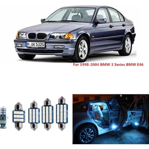 20Pcs White Canbus Error Free Car LED Light Bulbs Interior Package Kit For BMW 3 Series BMW E46 1998-2004 License Plate Light