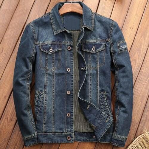 2020 Vintage MenS Denim Jacket Coats Old Fashion Air Force Jeans Jackets Man Casual Plus Size 4XL Male Streetwear Clothing A705