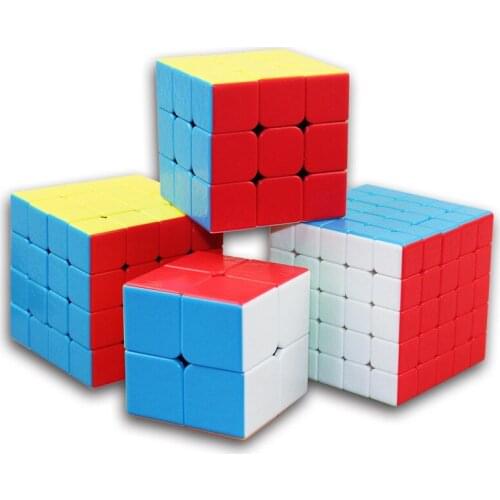 4 Pack ShengShou Gemstone GEM 2x2x2 3x3x3 4x4x4 5x5x5 High Speed Magic Cube Gift Box For Children Toy Twist Puzzle Brain Teaser