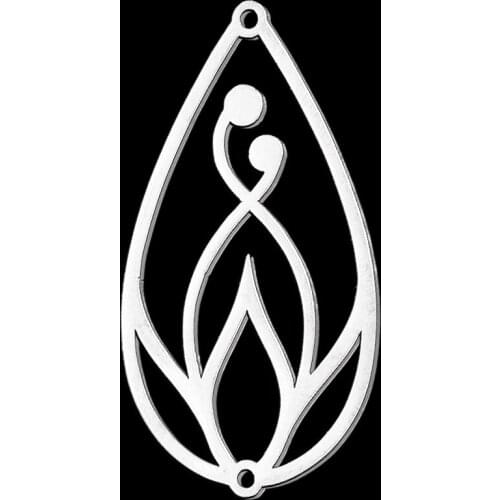 5pcs/lot 100% Stainless Steel Leaf Flower DIY Earring Pendant Charm Wholesale Jewelry Necklace Making Charms Finding Supplies