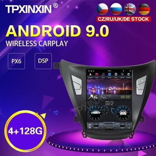PX6 Android 9.0 4+128GB Tesla Style Car Radio For Hyundai Elantra 2016-2018 GPS Navigation Stereo Recoder Head Unit DSP Carplay